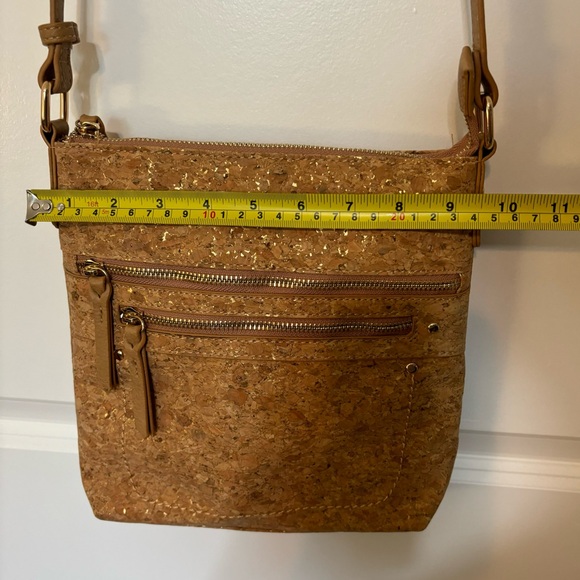Sasha + Sofi Vegan Leather Crossbody Purse| Gold and Faux Cork| NWOT - Picture 12 of 14